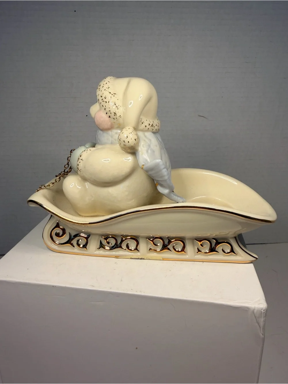 Lenox Snowlight Sleighlight Votive Snowman Sled Candle Holder